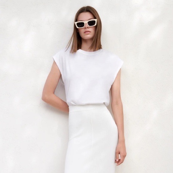 Zara Tops - Zara White Muscle Tee